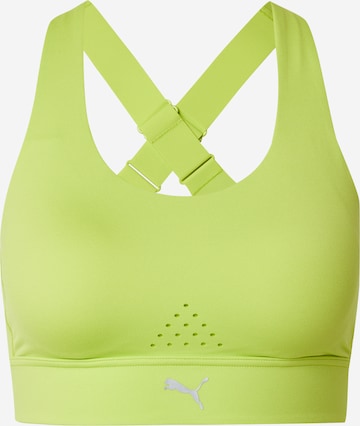 PUMA Bustier Biustonosz sportowy 'PWRbreathe' w kolorze zielony: przód