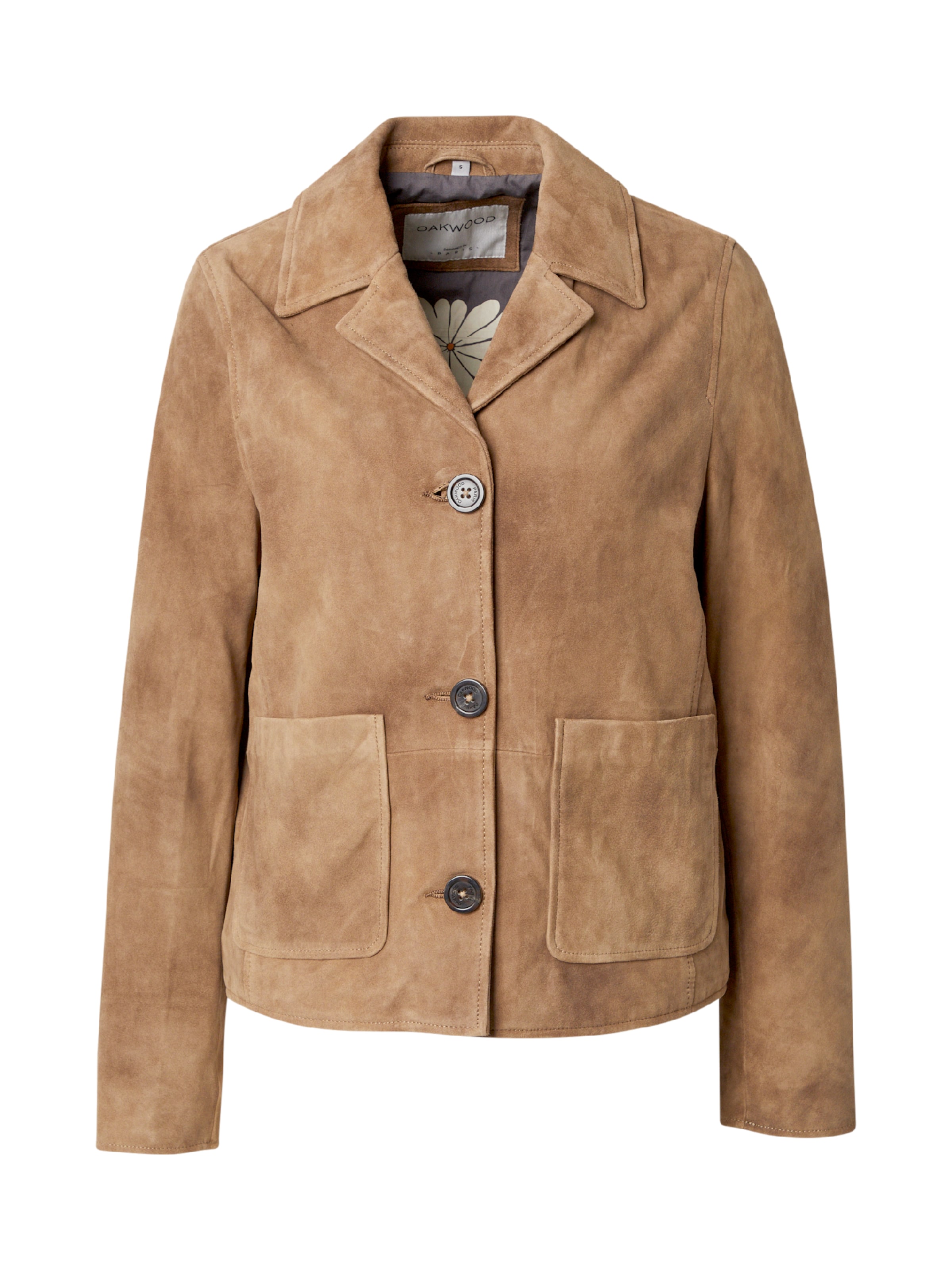 OAKWOOD Prehodna jakna 'XENIA' | rjava barva: sprednja stran