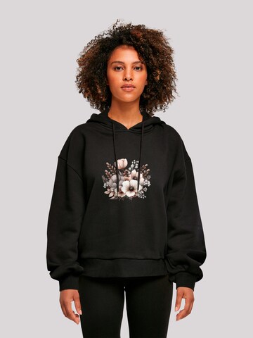 Sweat-shirt 'Blumenstrauß Boho' F4NT4STIC en noir : devant