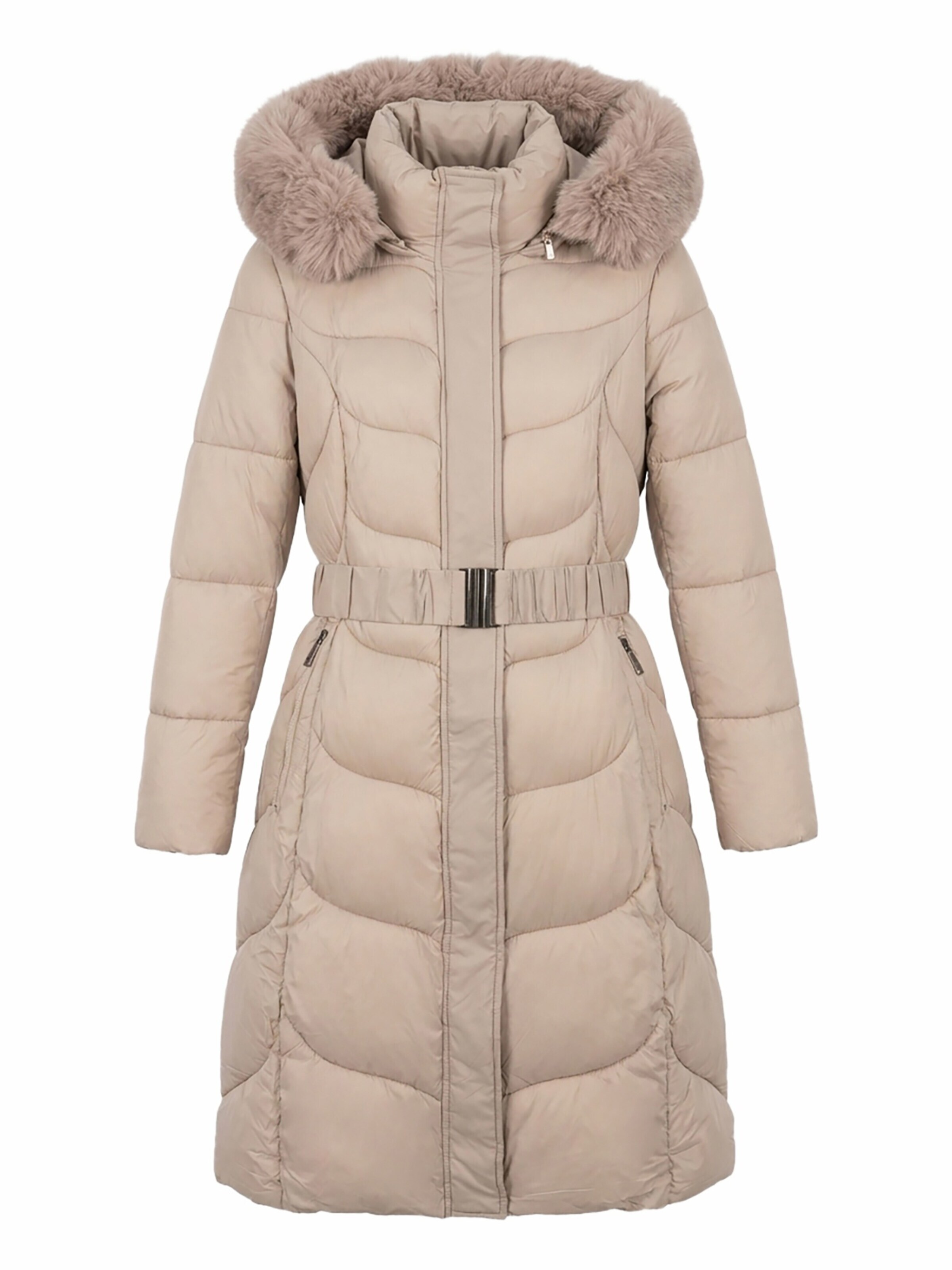 L'Arte Milano Winterjas in Beige: voorkant