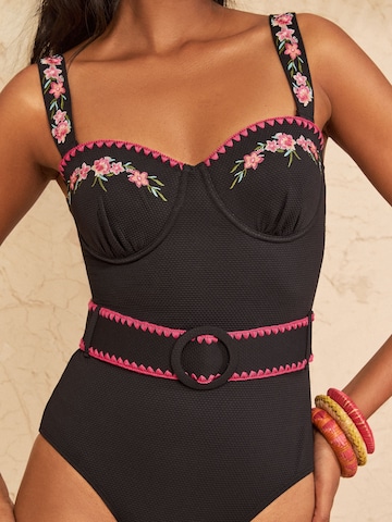 love & roses Bandeau Kopalke za oblikovanje postave | črna barva