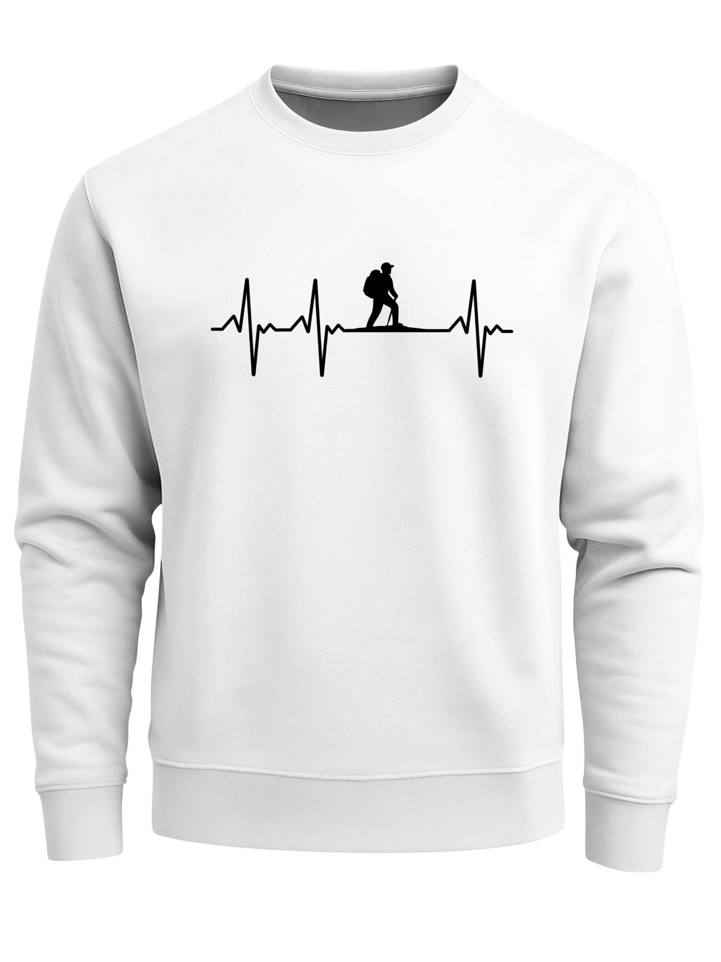 Neverless Sweatshirt 'Wanderer Herzschlag' in White: front