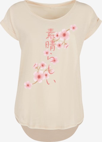 F4NT4STIC Shirt 'Kirschblüten Asien' in Beige: predná strana