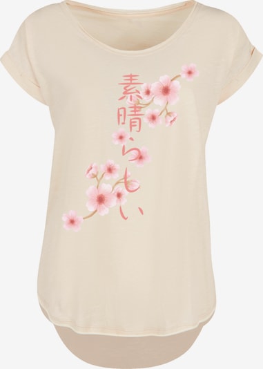 F4NT4STIC T-shirt 'Kirschblüten Asien' en sable / rose / blanc, Vue avec produit