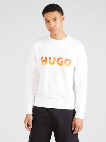 Bluză de molton 'Ditmo' de la HUGO pe alb: față