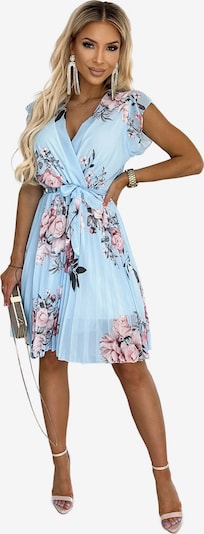 Numoco Sommerkleid 'Chiffon-Minikleid mit Rosen' in hellblau, Produktansicht