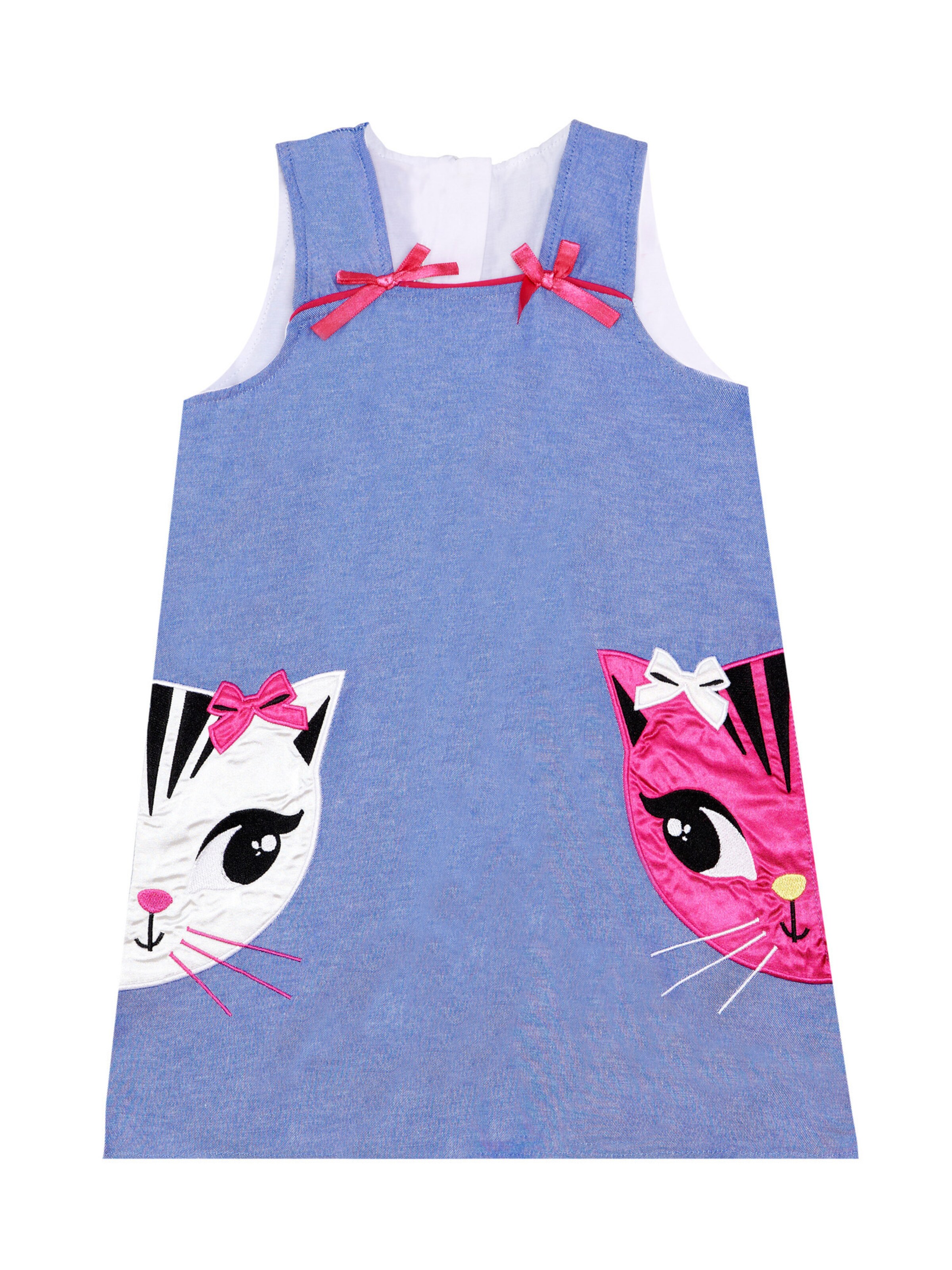 Denokids Dress ' CFF-20Y1-323 ' in 92 in Dark blue / Pink / Black / White, Item view