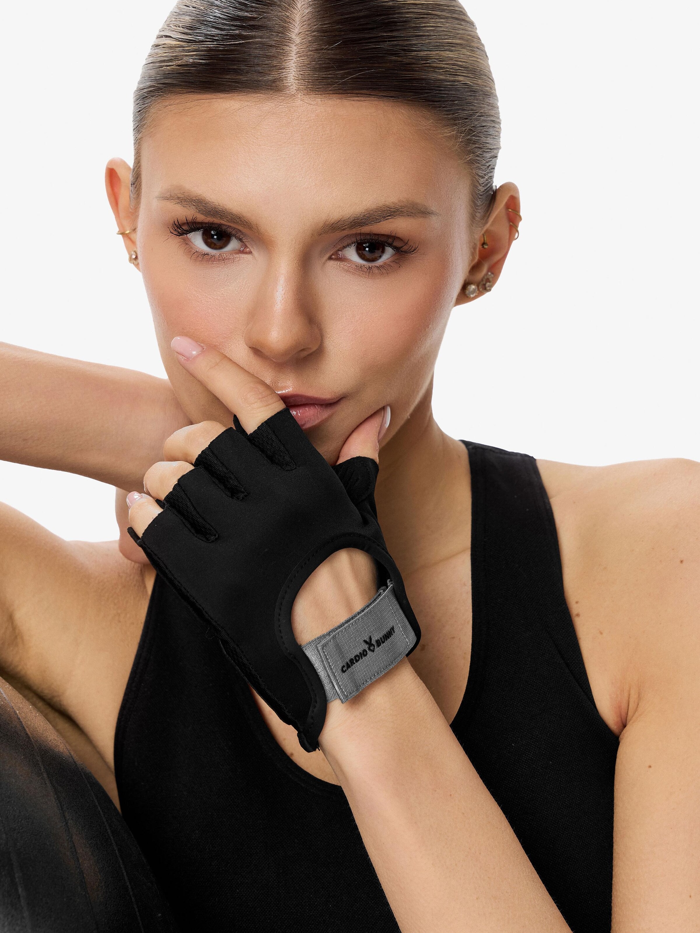 Cardio Bunny Rękawiczki sportowe w kolorze czarny: przód