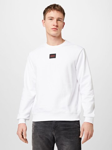 HUGO Sweatshirt 'Diragol' in Wit: voorkant