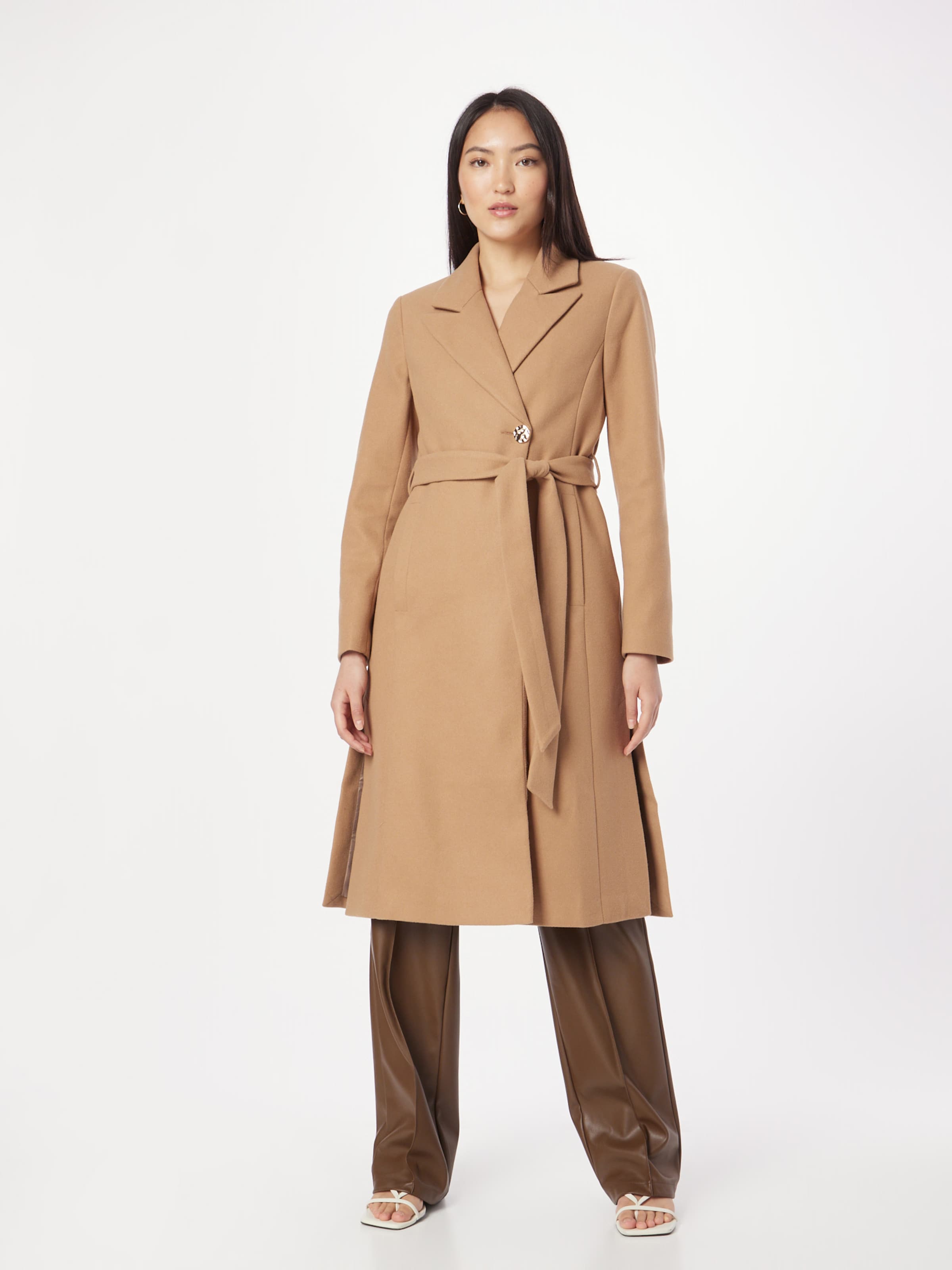 Dorothy perkins camel belted wrap coat top