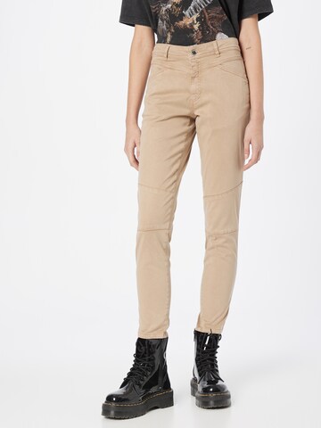 MORE & MORE Slimfit Kalhoty – béžová: přední strana
