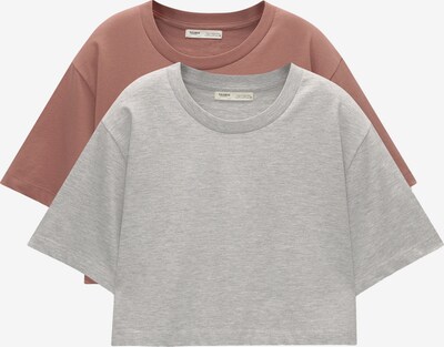 Pull&Bear T-Shirt in braun / graumeliert, Produktansicht