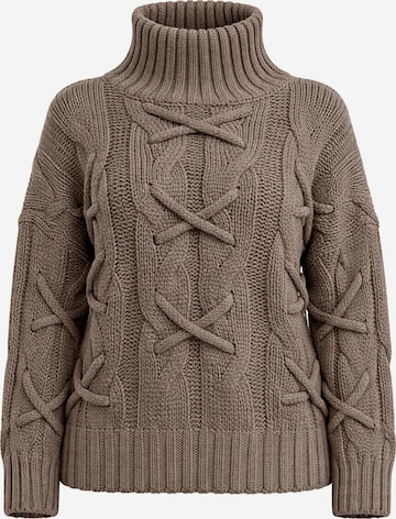 Worldclassca Knit Cardigan 'Strick Pullover mit Stehkragen' in Grey: front