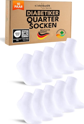 sockenkauf24 Socken 'Diabetiker Socken' in Weiß: Vorderseite