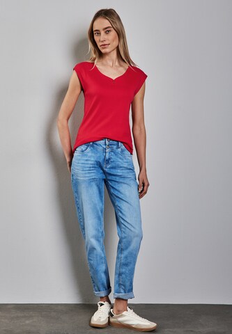 STREET ONE Long Shape Shirt mit Knöpfen in Rot