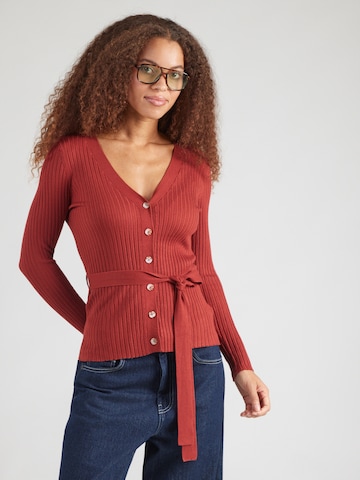 King Louie Knit Cardigan 'Mila' in Brown: front