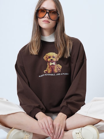 Sweat-shirt Trend Alaçatı Stili en marron : devant