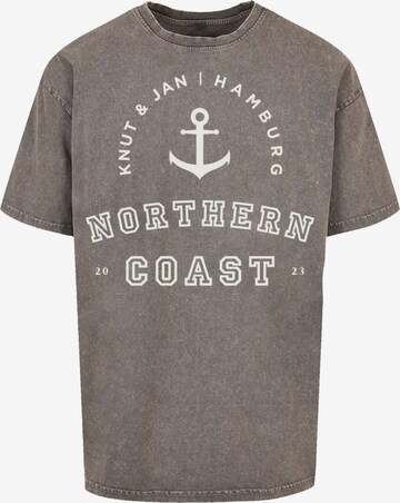 T-Shirt 'Northern Coast Nordsee Knut & Jan Hamburg' F4NT4STIC en gris : devant