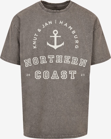 F4NT4STIC T-Shirt 'Northern Coast Nordsee Knut & Jan Hamburg' in Dunkelgrau  | ABOUT YOU