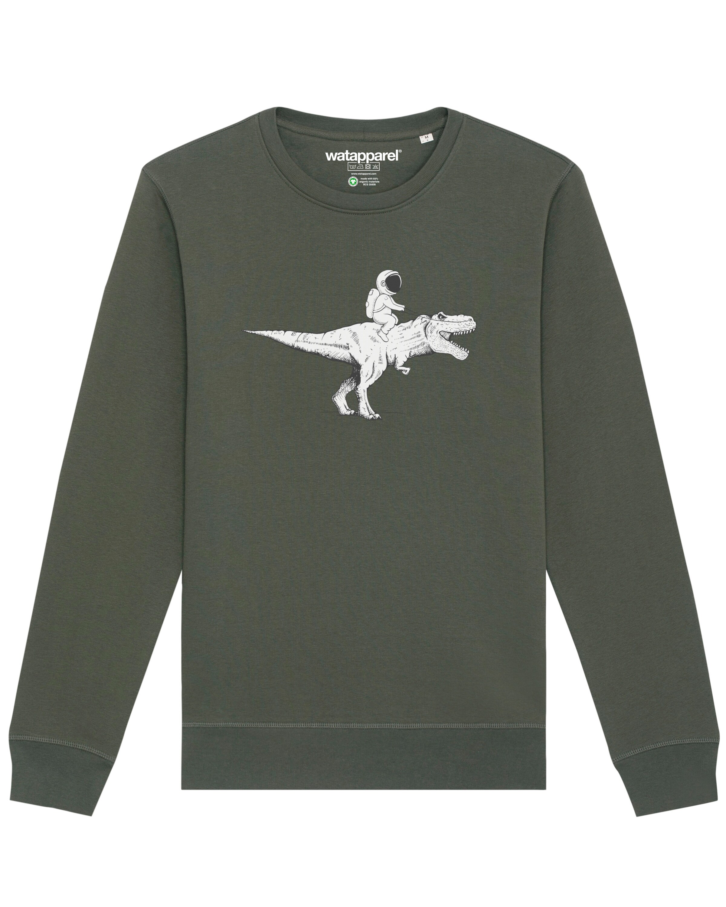 Sweat-shirt ' Astronaut on T-Rex ' Watapparel en vert : devant