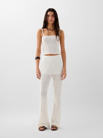 Scalpers Flared Trousers ' ' in White: front