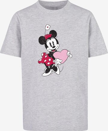 ABSOLUTE CULT T-Shirt 'Minnie Mouse - Love Heart' in Grau: predná strana