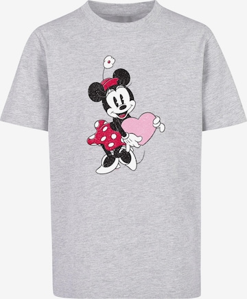 ABSOLUTE CULT Shirt 'Minnie Mouse - Love Heart' in Grey: front