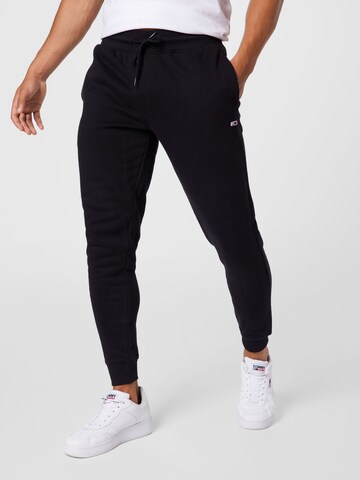 Tommy Jeans Tapered Pants in Black: front