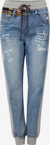 Tapered Jeans de la Desigual pe albastru: față