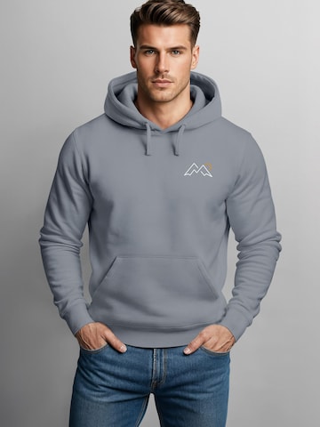 Neverless Sweatshirt 'Mountain Lineart' in Grey