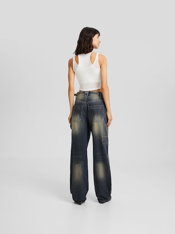 Bershka Wide Leg Jeans i blå