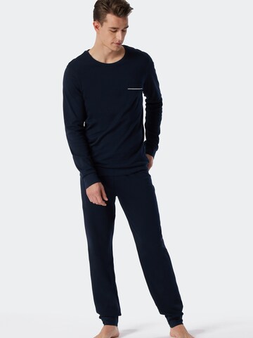 SCHIESSER Long Pajamas in Blue: front