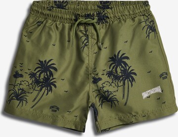 SOMETIME SOON Board Shorts 'Wave' in Green: front