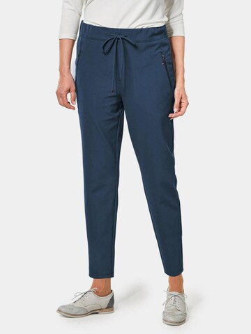 Goldner Slimfit Broek 'MARTHA' in Blauw: voorkant