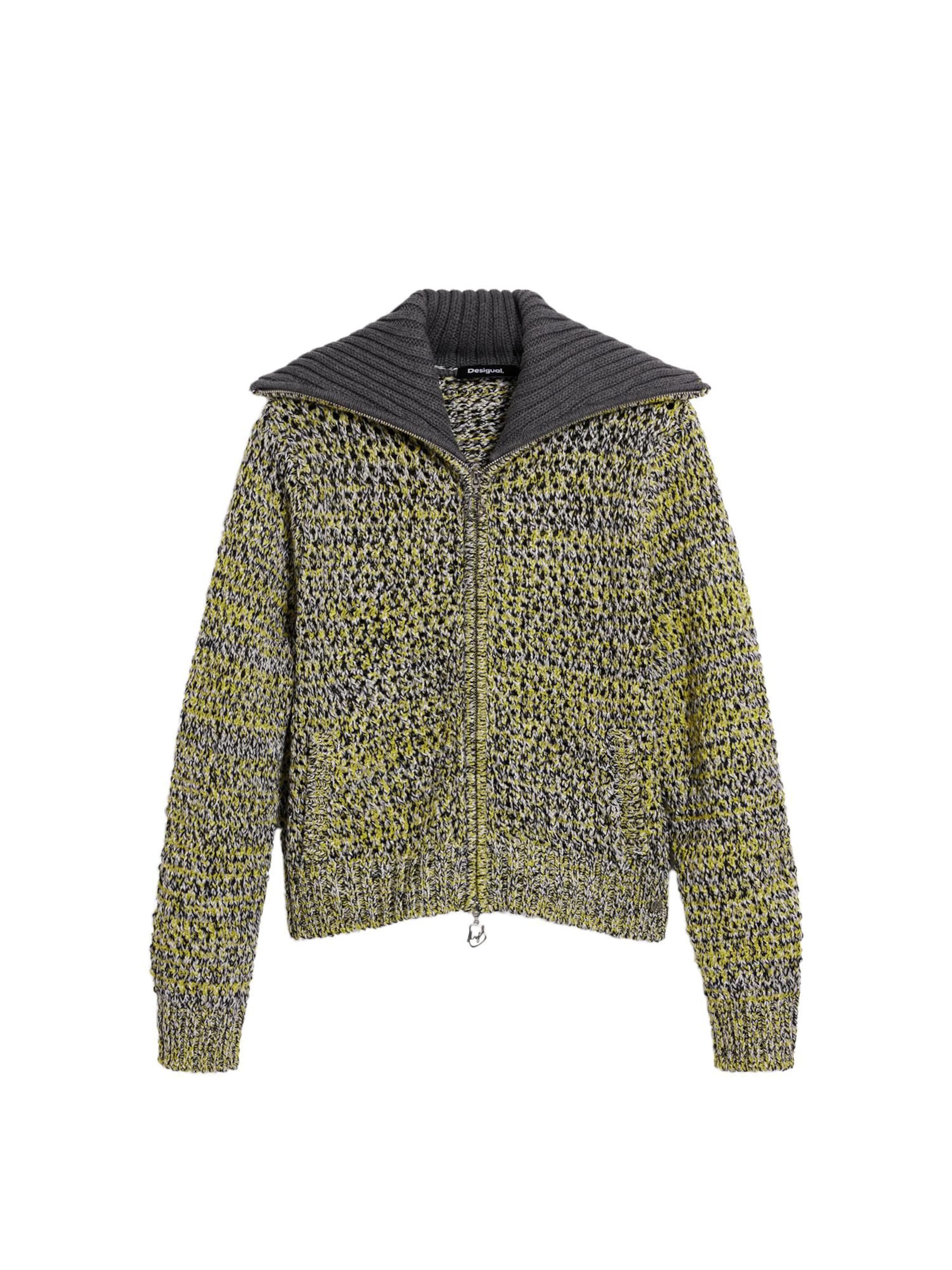 Desigual Bluza rozpinana w kolorze zielony: przód