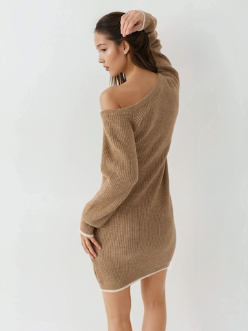 My fashion Gebreide jurk in Beige