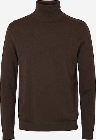 SELECTED HOMME Sweater 'Berg' in Brown: front