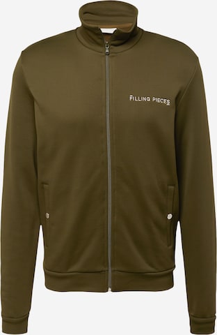 Filling Pieces Zip-Up Hoodie in Green: front