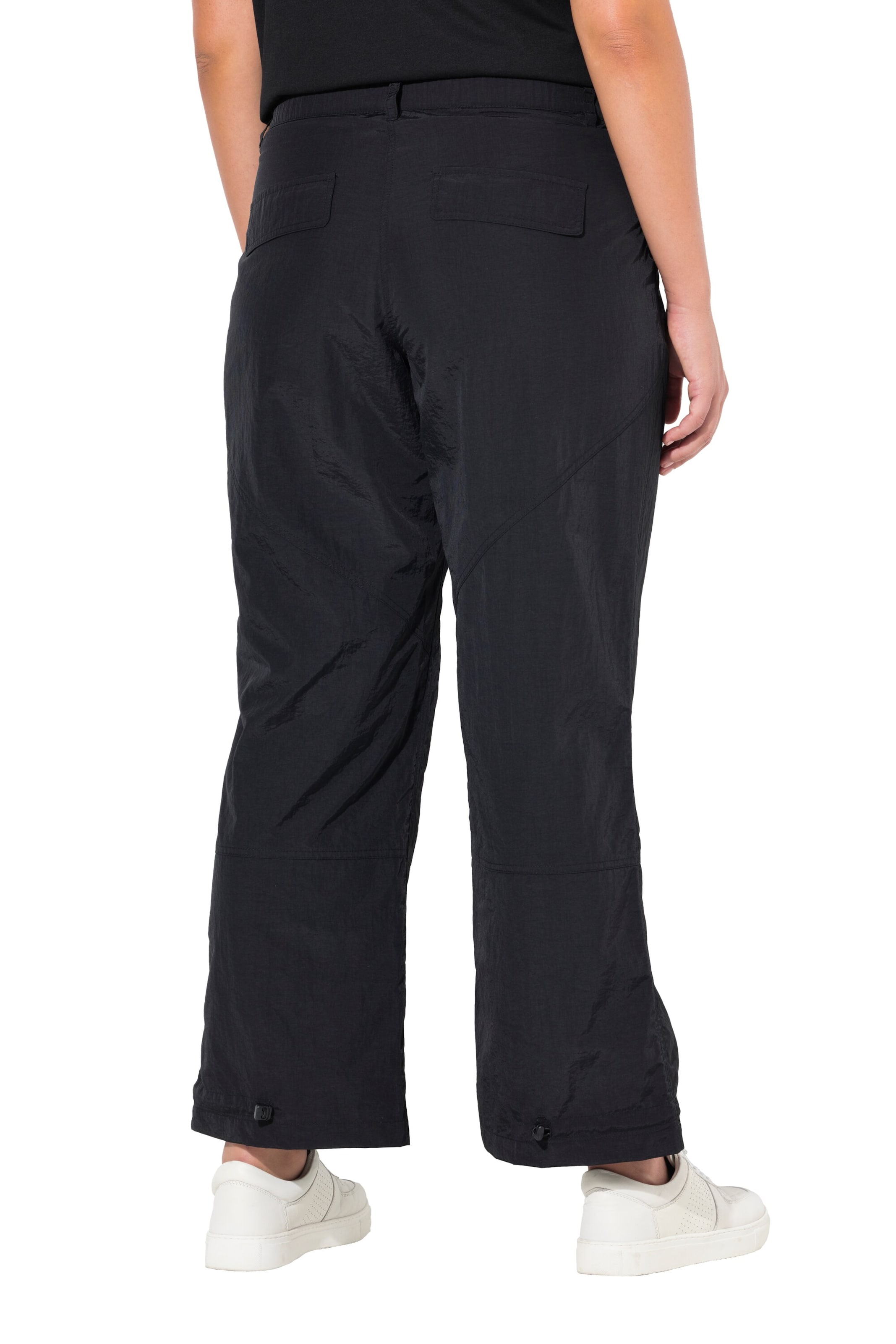 Ulla Popken Flared Bukser med lægfolder i sort