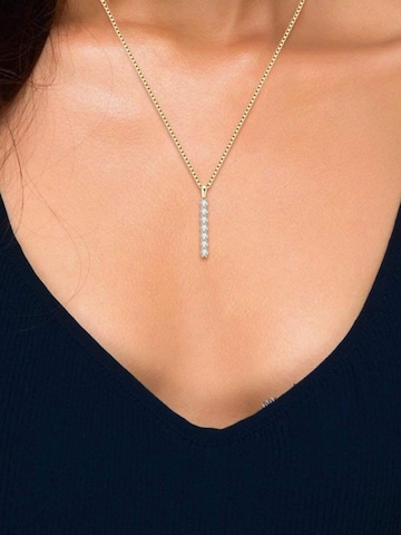 ROUGEMONT Jewellery Kette 'Funkelnde Moissanit Diamant Halskette 45cm mit Echtheitszertifikat' in Gold