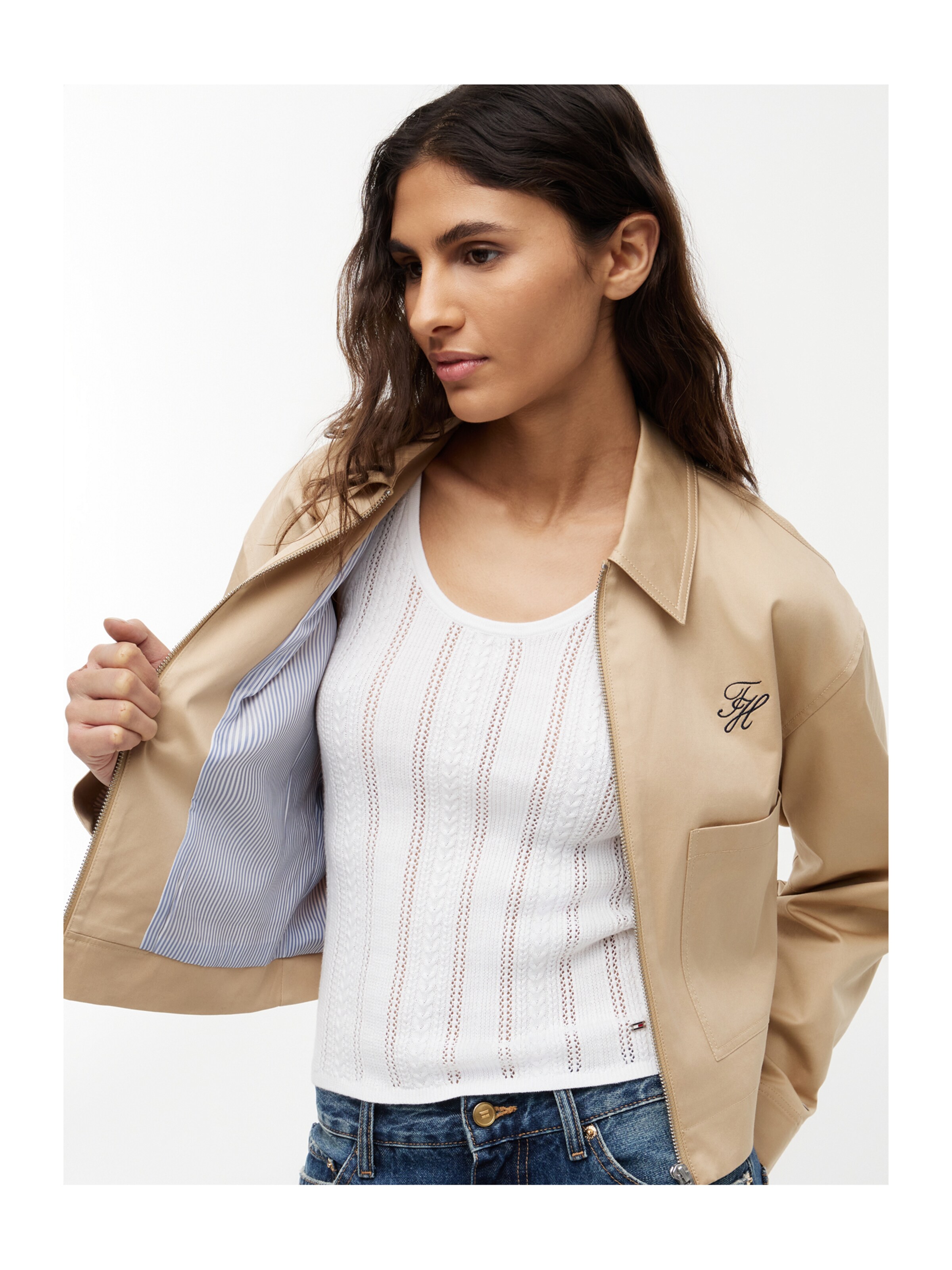 TOMMY HILFIGER Демисезонная куртка в Бежевый