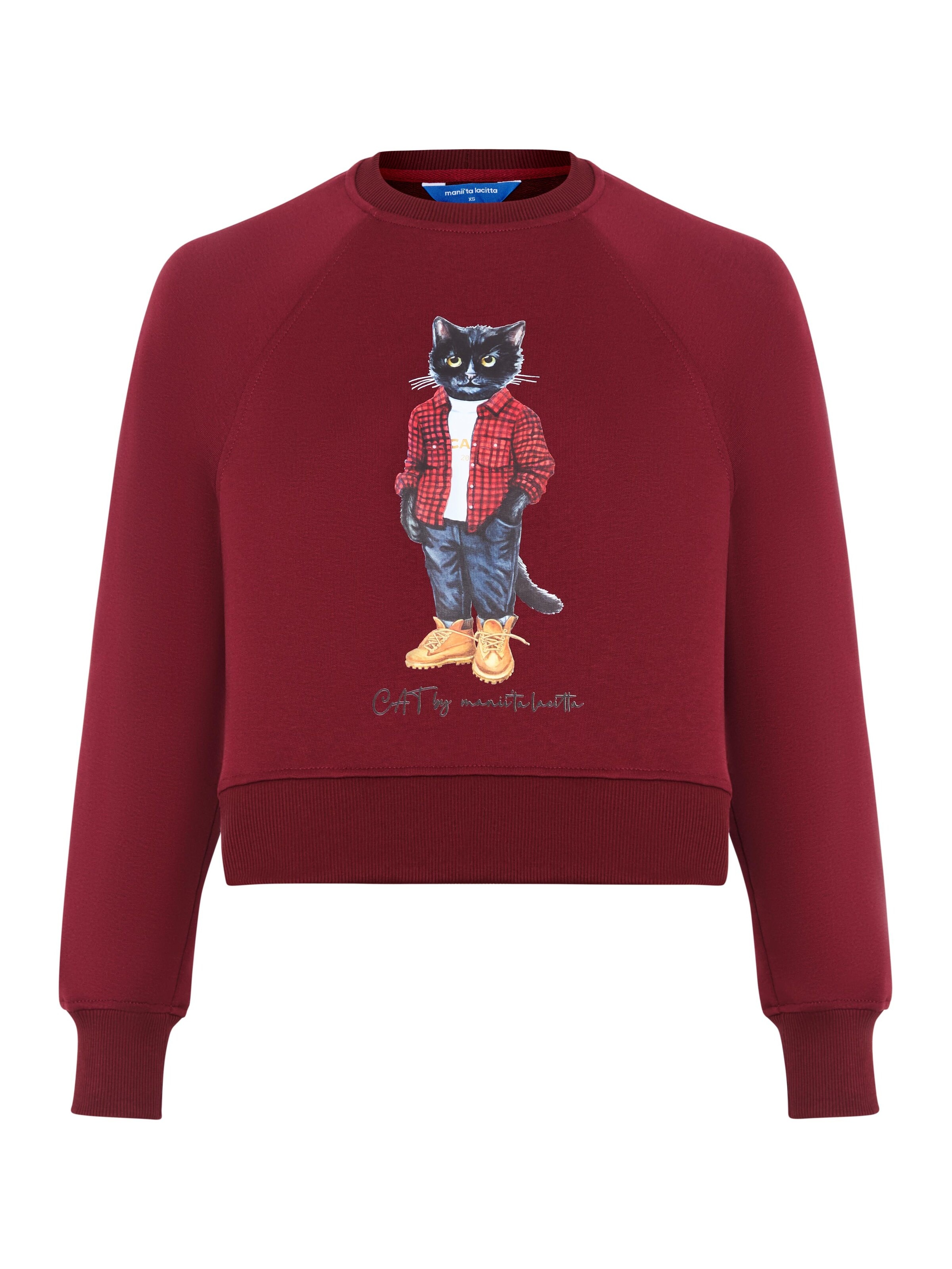 Cat e Lolette Sweatshirt 'Country Cat' i rød: forside