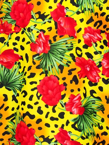 Foulard 'Leopard Flowers' di King Kameha in giallo