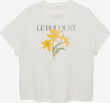 T-shirt 'ILUSTRA' MANGO en blanc : devant