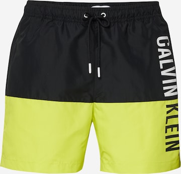 Calvin Klein Swimwear Board Shorts in Yellow: front