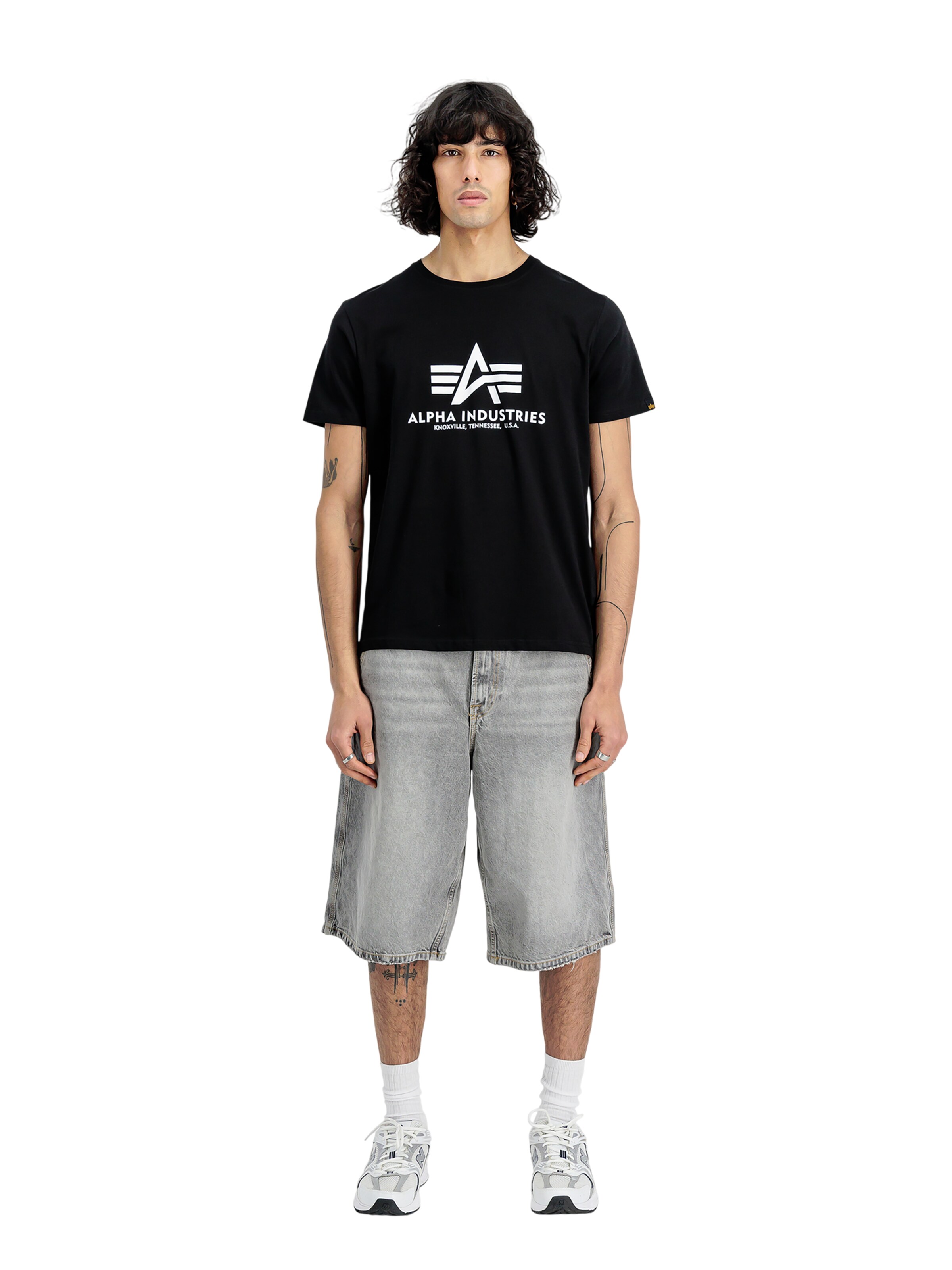 ALPHA INDUSTRIES Shirt 'Basic 2 Pack' in Black