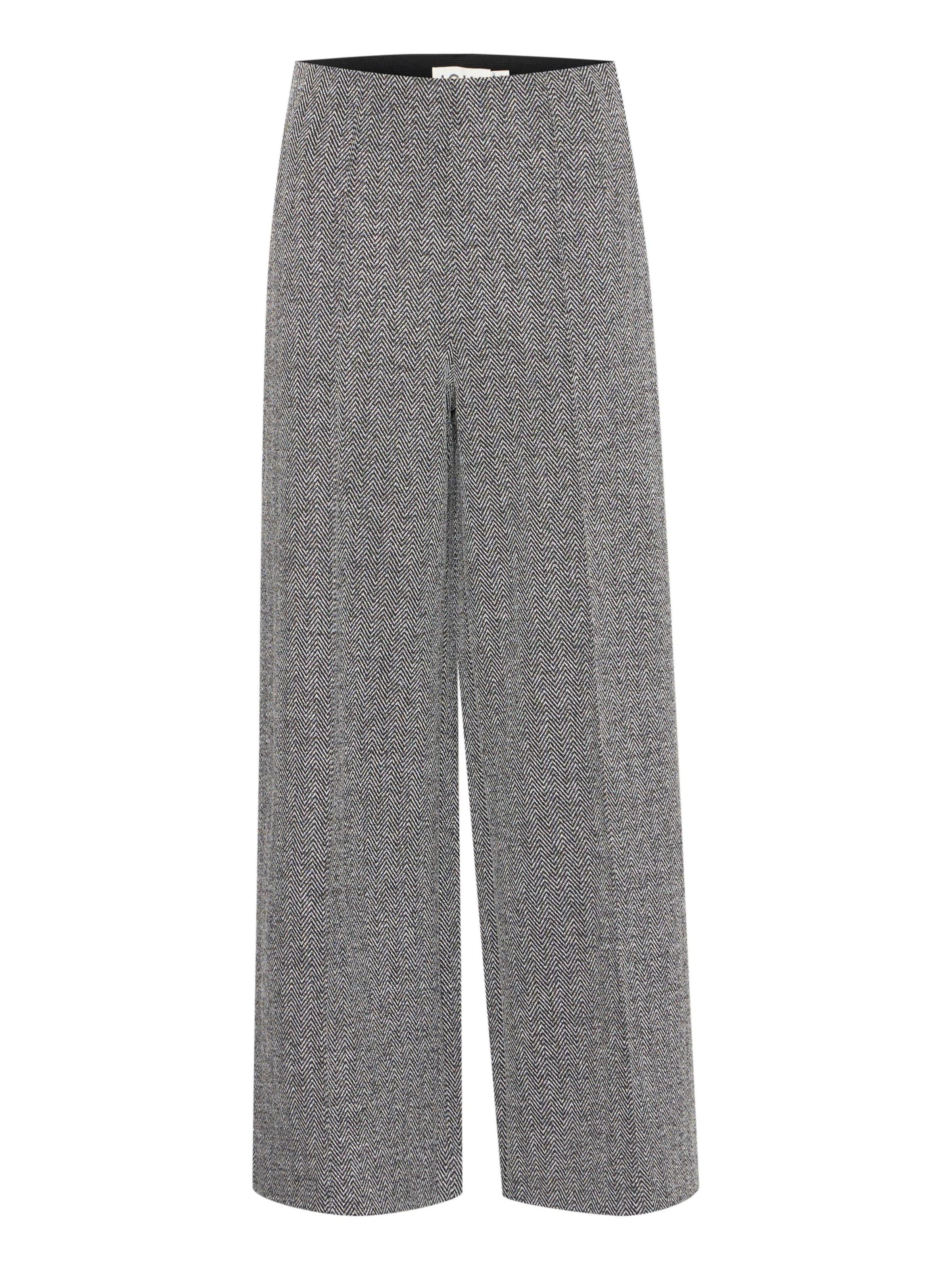 ICHI Wide leg Broek 'Kate' in Grijs: voorkant