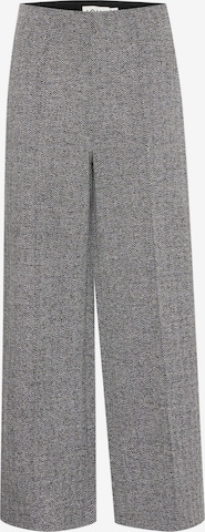Wide Leg Pantalon à plis 'Kate' ICHI en gris : devant