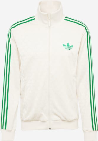 Giacca di felpa 'Adicolor 70S Monogram' di ADIDAS ORIGINALS in bianco: frontale