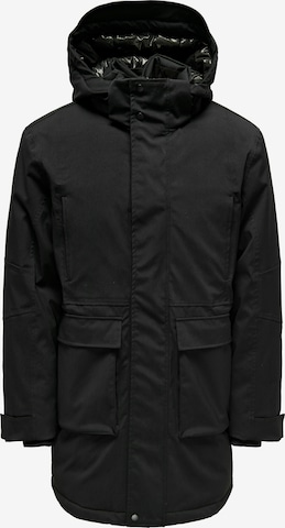 juoda Only & Sons Žieminė parka 'ONSPrime': priekis